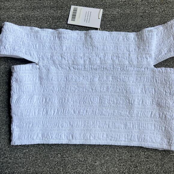 EVERLANE Gauze Cropped Smock Top, NWT White size XL - Picture 5 of 9